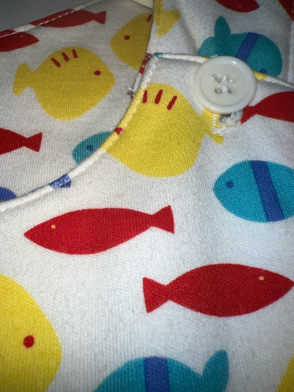 Vintage Marimekko Toddler Sundress with Red, Yellow & Blue Fish Print 2T - Picture 5 of 7